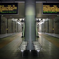 Fireproof acoustic panels in train station