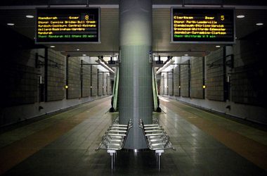 Fireproof acoustic panels in train station