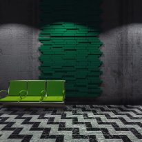 Blocks green acoustic tiles