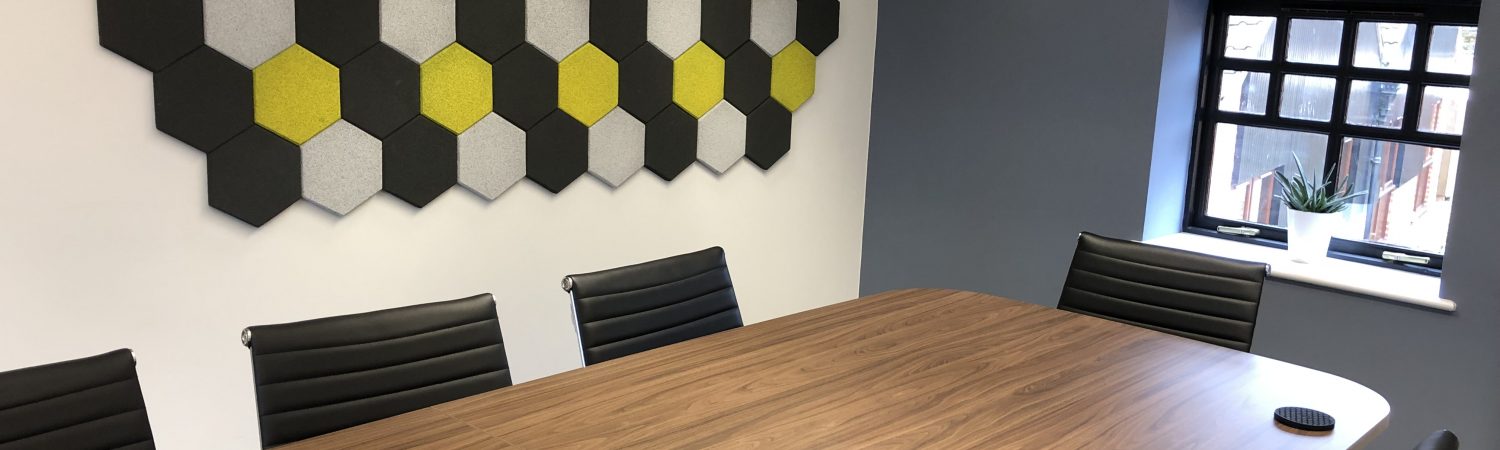 Acoustic tiles in meeting room