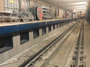 Sound absorbing panels on railway lines