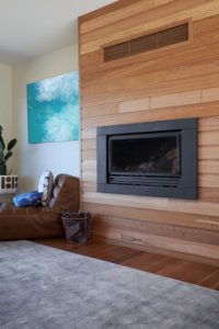 timber cladding in fireplace 