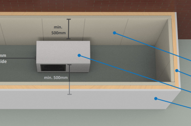 Cem Rock & Quietstone sound insulation on Heat Pump